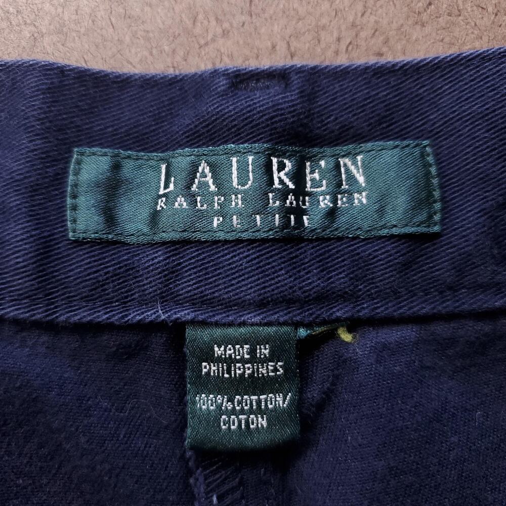 Lauren Ralph Lauren Chino Shorts Women 12P Blue Classic Fit Pockets 100% Cotton - Picture 3 of 7